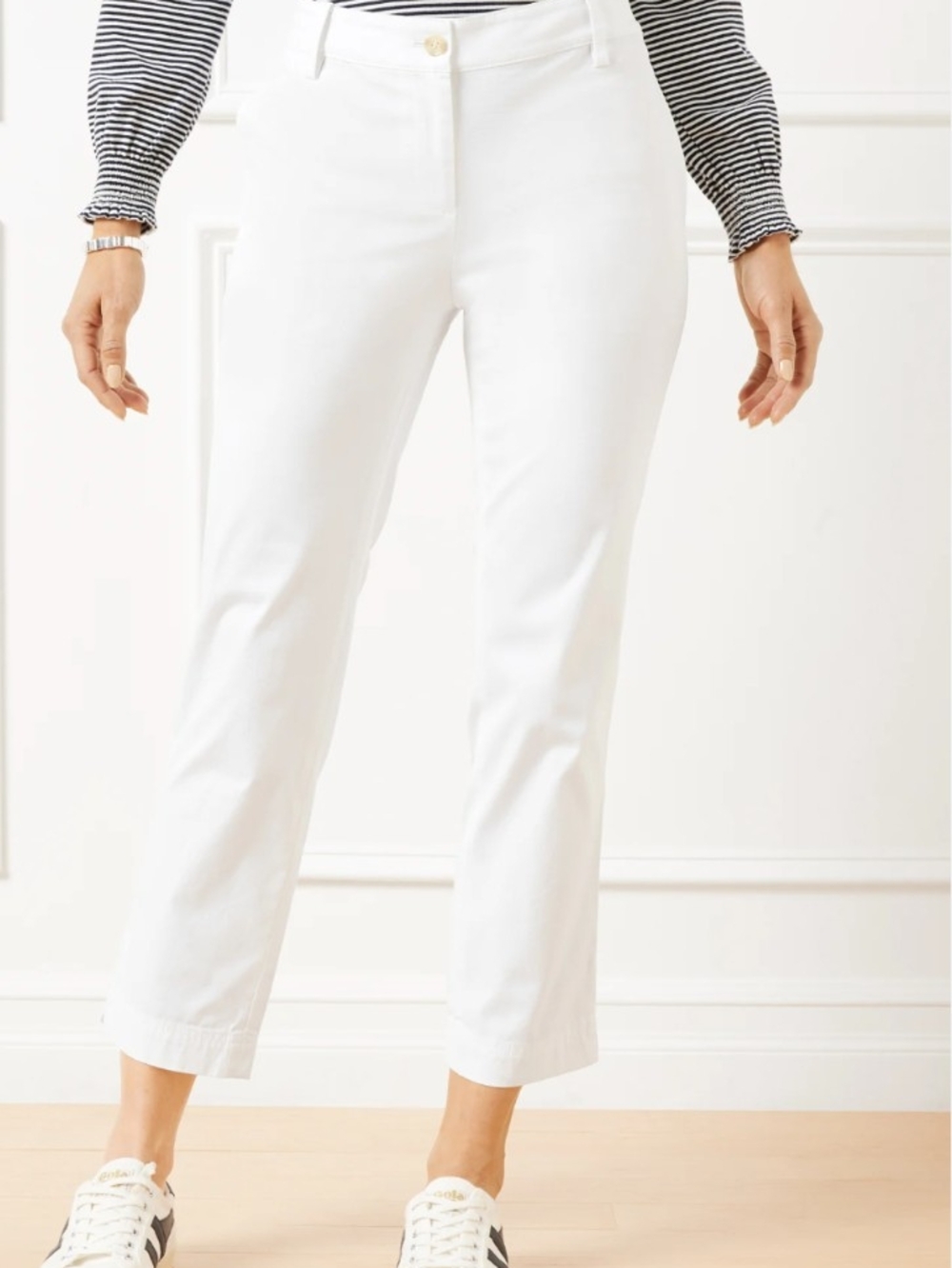 Talbots Perfect Crops White Straight-Leg Pants - SIZE 8 | Casual Cropped